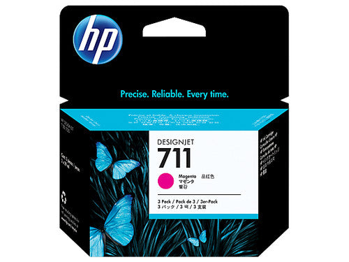 HP 711 3-pack 29-ml Magenta DesignJet Ink Cartridges, CZ135A