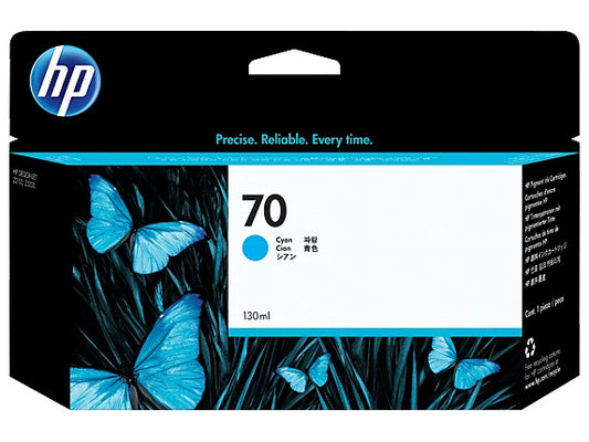 HP 70 130-ml Cyan DesignJet Ink Cartridge, C9452A