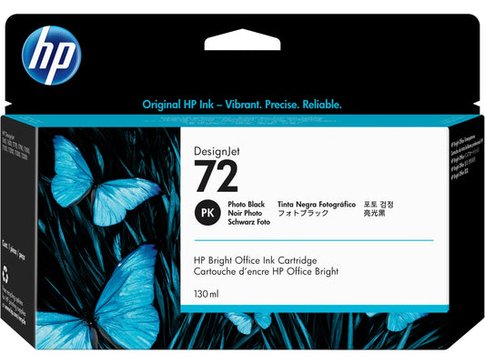 HP 72 130-ml Photo Black DesignJet Ink Cartridge, C9370A