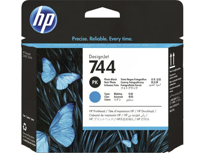 HP 744 Photo Black/Cyan DesignJet Printhead, F9J86A