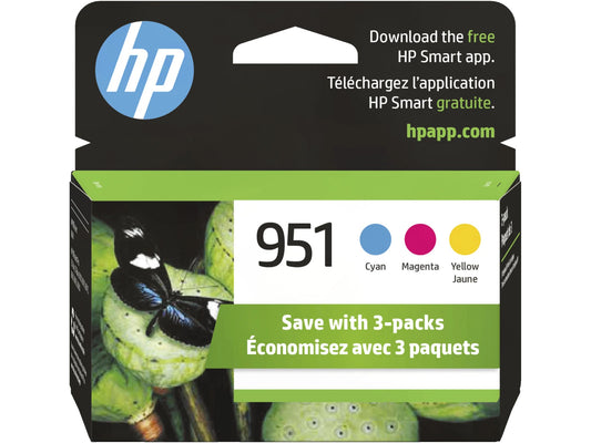 HP 951 3-pack Cyan/Magenta/Yellow Original Ink Cartridges, Per cartridge: ~700