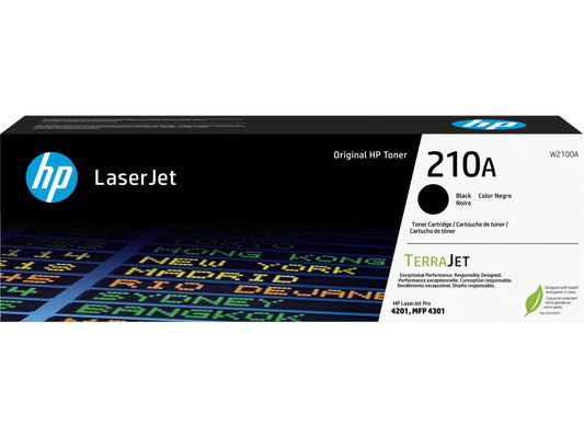 HP 210A Black Original LaserJet Toner Cartridge, ~ 2,000 pages, W2100A