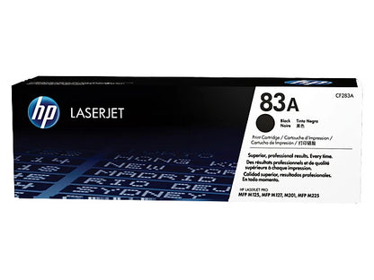 HP 83A Black Original LaserJet Toner Cartridge, ~1,500 pages, CF283A