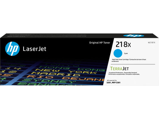 HP 218X High Yield Cyan Original LaserJet Toner Cartridge, ~2,500 pages cyan,