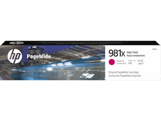 HP 981X High Yield Magenta Original PageWide Cartridge, ~10,000 pages, L0R10A