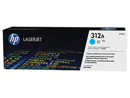 HP 312A Cyan LaserJet Toner Cartridge, ~2,700 pages, CF381A