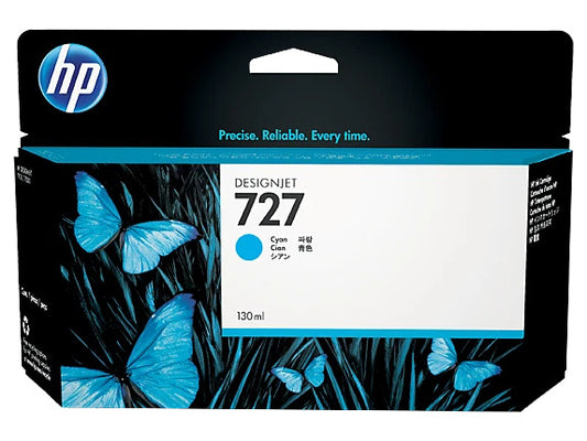 HP 727 130-ml Cyan DesignJet Ink Cartridge, B3P19A