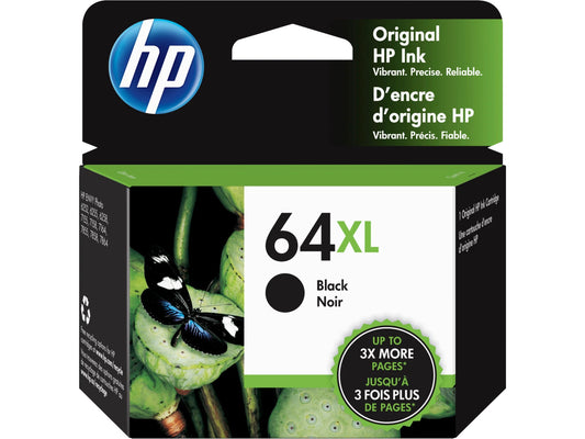 HP 64XL High Yield Black Original Ink Cartridge, ~600 pages, N9J92AN#140