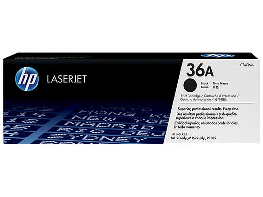 HP 36A Black Original LaserJet Toner Cartridge, ~2,000 pages, CB436A