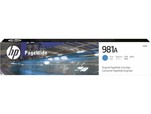 HP 981A Cyan Original PageWide Cartridge, ~6,000 pages, J3M68A