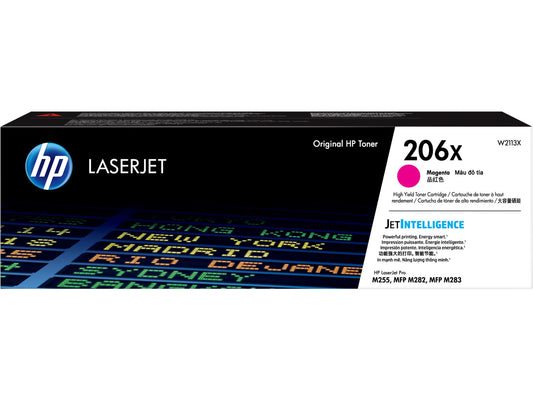 HP 206X High Yield Magenta Original LaserJet Toner Cartridge, ~2,450 pages,