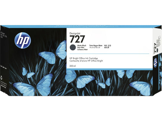 HP 727 300-ml Matte Black DesignJet Ink Cartridge, C1Q12A