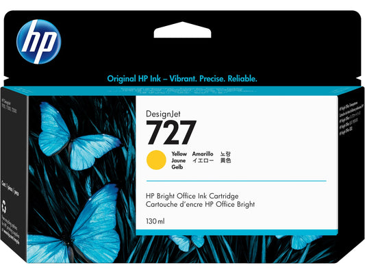 HP 727 130-ml Yellow DesignJet Ink Cartridge, B3P21A