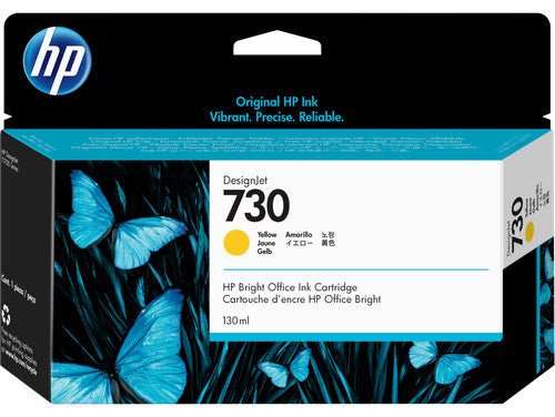 HP 730 130-ml Yellow DesignJet Ink Cartridge, P2V64A