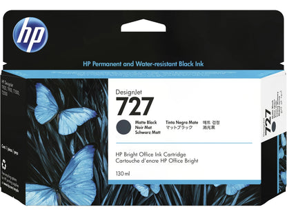 HP 727 130-ml Matte Black DesignJet Ink Cartridge, B3P22A