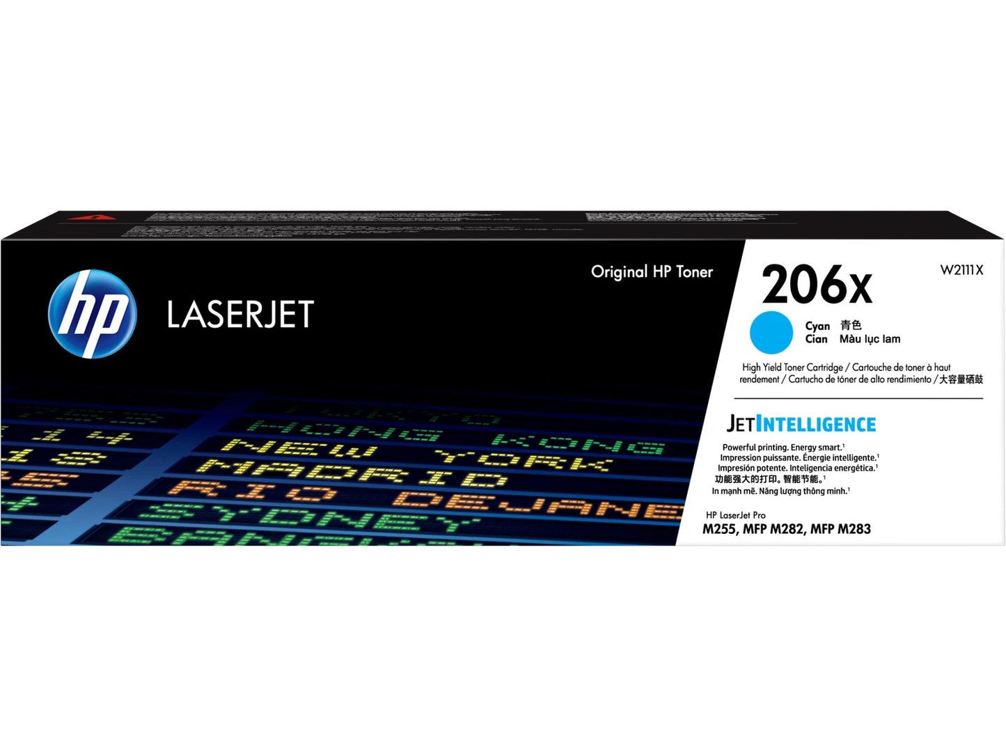 HP 206X High Yield Cyan Original LaserJet Toner Cartridge, ~2,450 pages, W2111X
