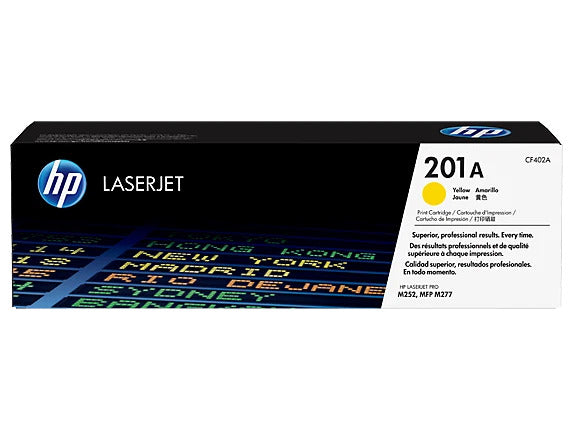 HP 201A Yellow Original LaserJet Toner Cartridge, ~1,330 pages, CF402A