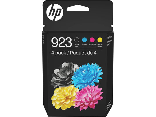 HP 923 CMYK Original Ink Cartridge 4-Pack, Average cartridge yields 500 standard