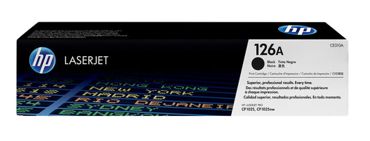 HP 126A Black Original LaserJet Toner Cartridge, ~1,200 pages, CE310A