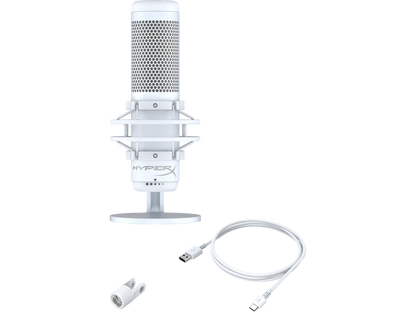 HyperX QuadCast S - USB Microphone (White-Grey) - RGB Lighting