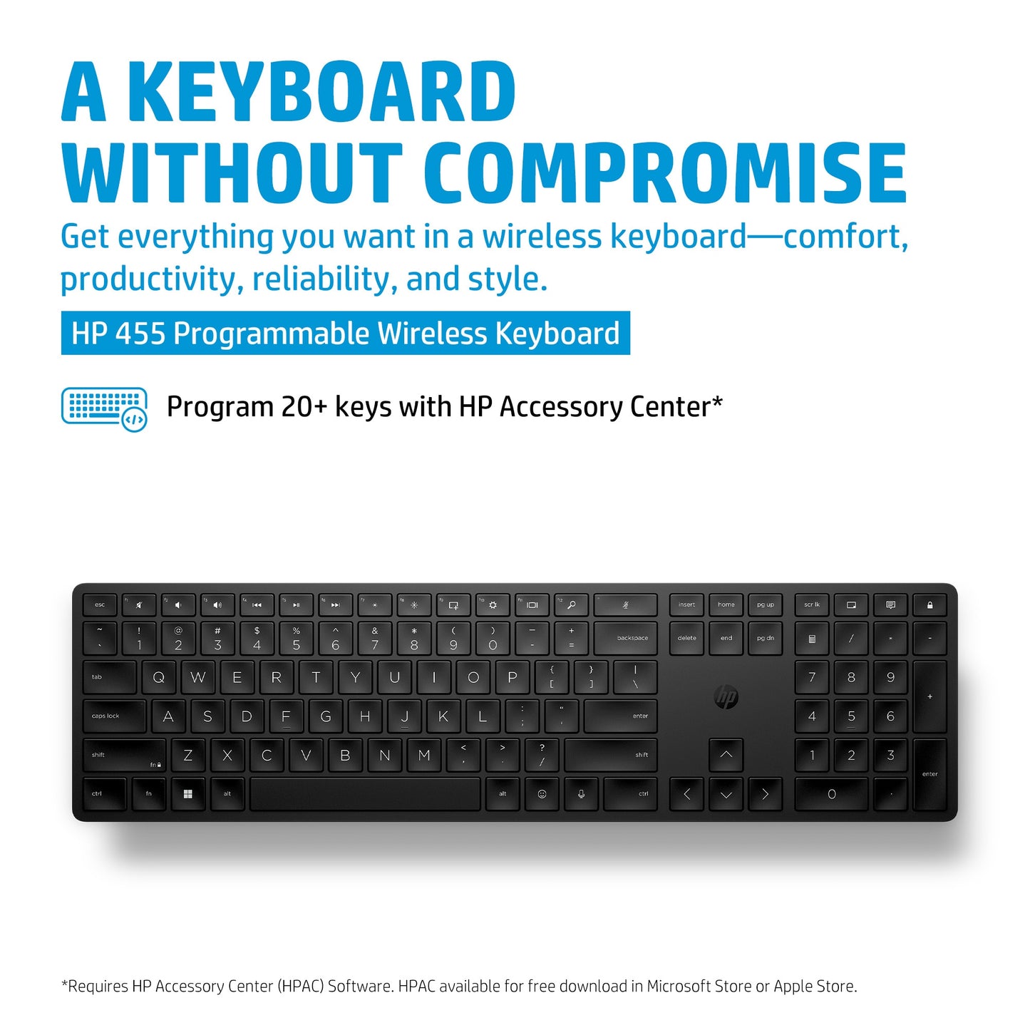 HP 455 Programmable Wireless Keyboard for business