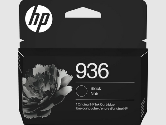 HP 936 Black Original Ink Cartridge, Average cartridge yields 1,250 standard
