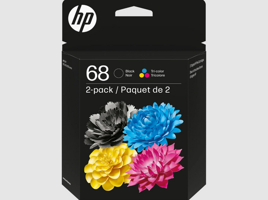 HP 68 2-Pack Black/Tri-color Original Ink Cartridge Combo, 6L6S2TN
