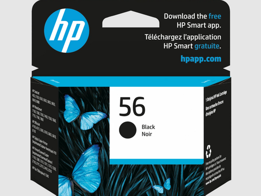 HP 56 Black Original Ink Cartridge, ~520 pages, C6656AN#140