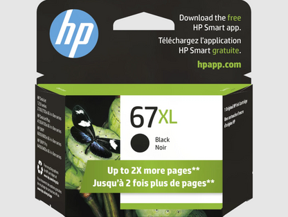 HP 67XL High Yield Black Original Ink Cartridge, ~240 pages, 3YM57AN#140
