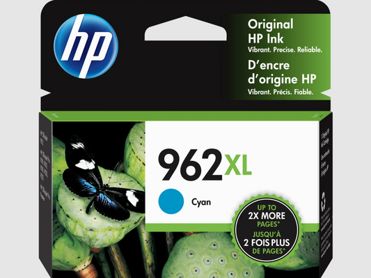 HP 962XL High Yield Cyan Original Ink Cartridge, ~1,600 pages, 3JA00AN#140