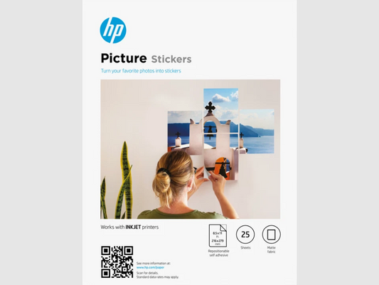 HP Picture Stickers 8.5 x 11 in. (216 x 279 mm) 25 sheets