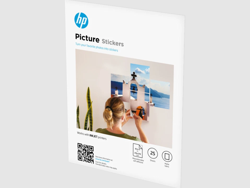 HP Picture Stickers 8.5 x 11 in. (216 x 279 mm) 25 sheets