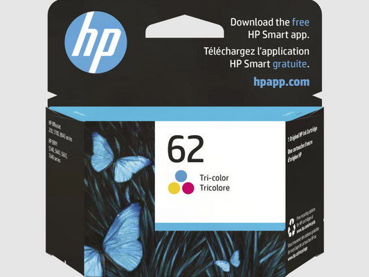 HP 62 Tri-color Original Ink Cartridge, ~165 pages, C2P06AN#140