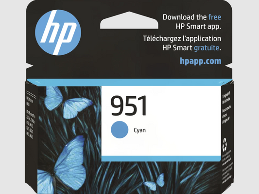 HP 951 Cyan Original Ink Cartridge, ~700 pages, CN050AN#140