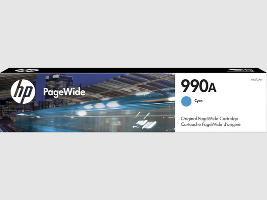 HP 990A Cyan Original PageWide Cartridge, ~8,000 pages, M0J73AN
