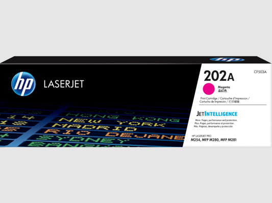 HP 202A Magenta Original LaserJet Toner Cartridge, ~1,300 pages, CF503A