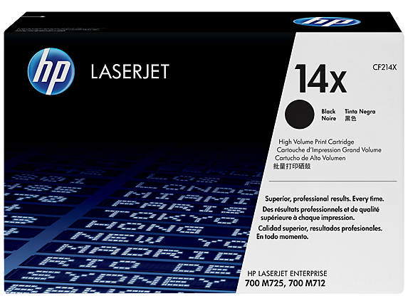 HP 14X High Yield Black Original LaserJet Toner Cartridge, ~17,500 pages, CF214X