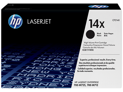 HP 14X High Yield Black Original LaserJet Toner Cartridge, ~17,500 pages, CF214X