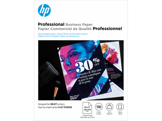 HP Professional Multi-use Glossy FSC Paper 180 gsm-150 sht/Letter/8.5 x 11 in