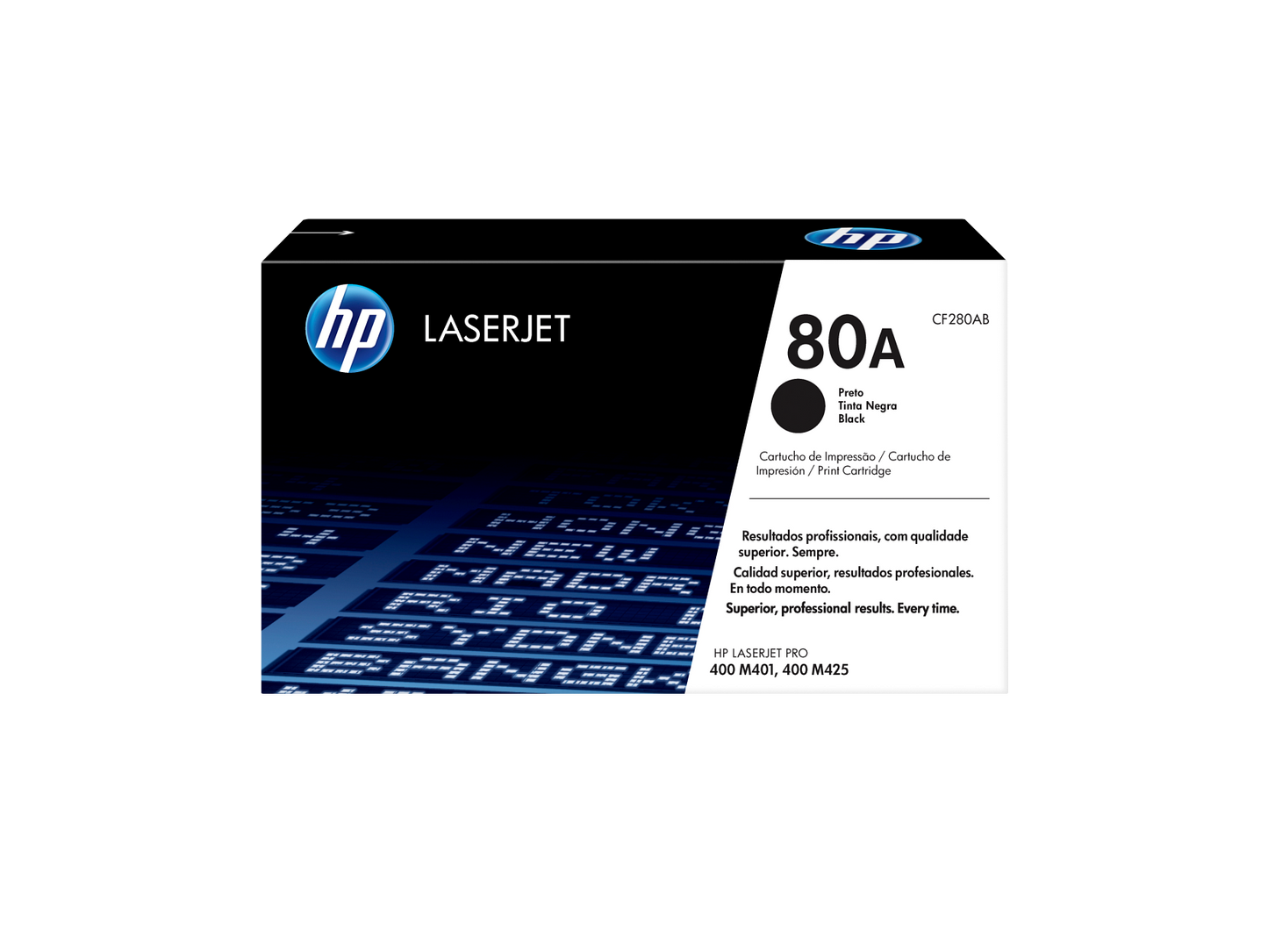 HP 80A Black Original LaserJet Toner Cartridge, ~2,560 pages, CF280A