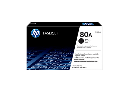 HP 80A Black Original LaserJet Toner Cartridge, ~2,560 pages, CF280A