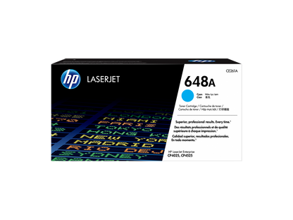 HP 648A Cyan Original LaserJet Toner Cartridge, ~11,000 pages, CE261A
