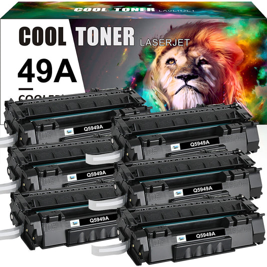 6PK Compatible with LaserJet 1160Le 1320nw 1320tn Q5949A 49A BK Toner Cartridge