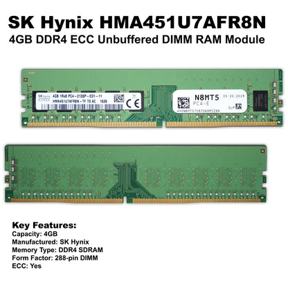 Dell SK Hynix HMA451U7AFR8N-TF 4GB DDR4-2133 ECC UDIMM PC4-17000P Server RAM (NOT FOR HOME PC)