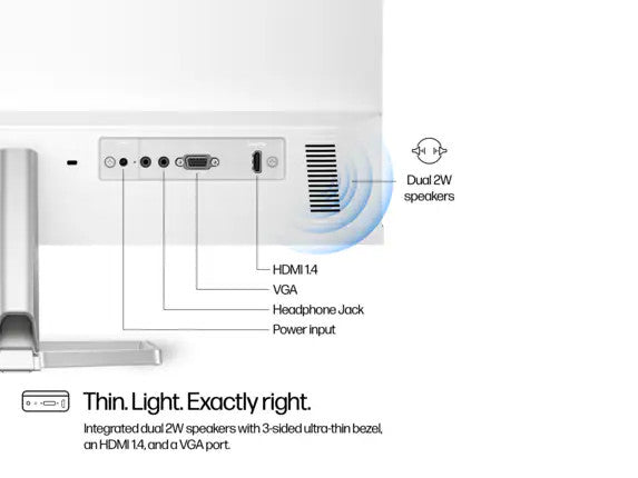 HP Series 5 23.8 inch FHD Monitor with Speakers - 524sa 23.8" FHD (1920 x 1080)