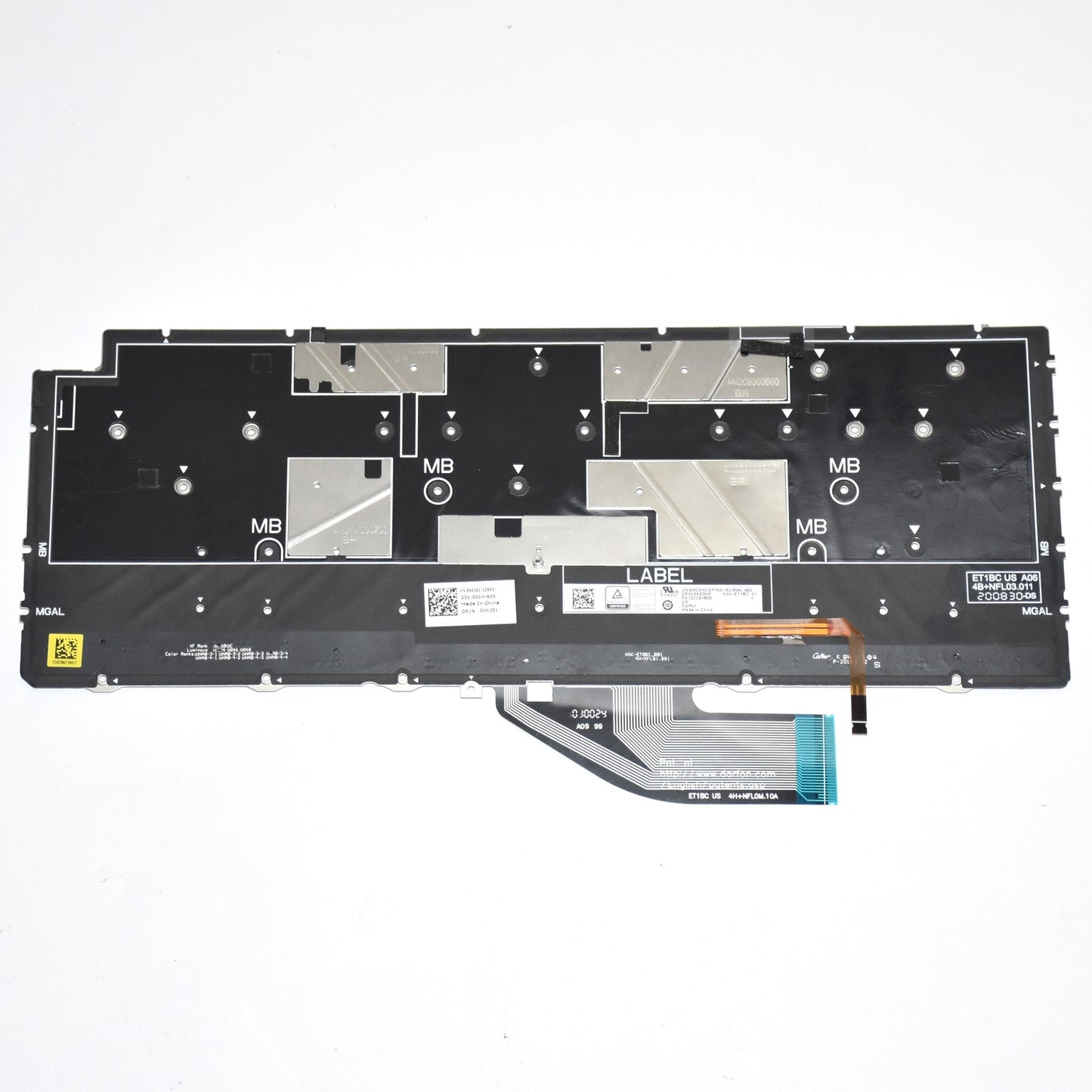 Dell XPS 9310 7390 2-in-1 White Backlit US Keyboard QWERTY English VKJ01 XD3H3