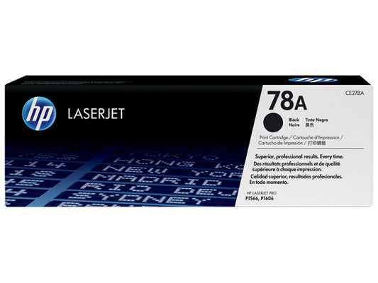 HP 78A Black Original LaserJet Toner Cartridge, ~2,100 pages, CE278A