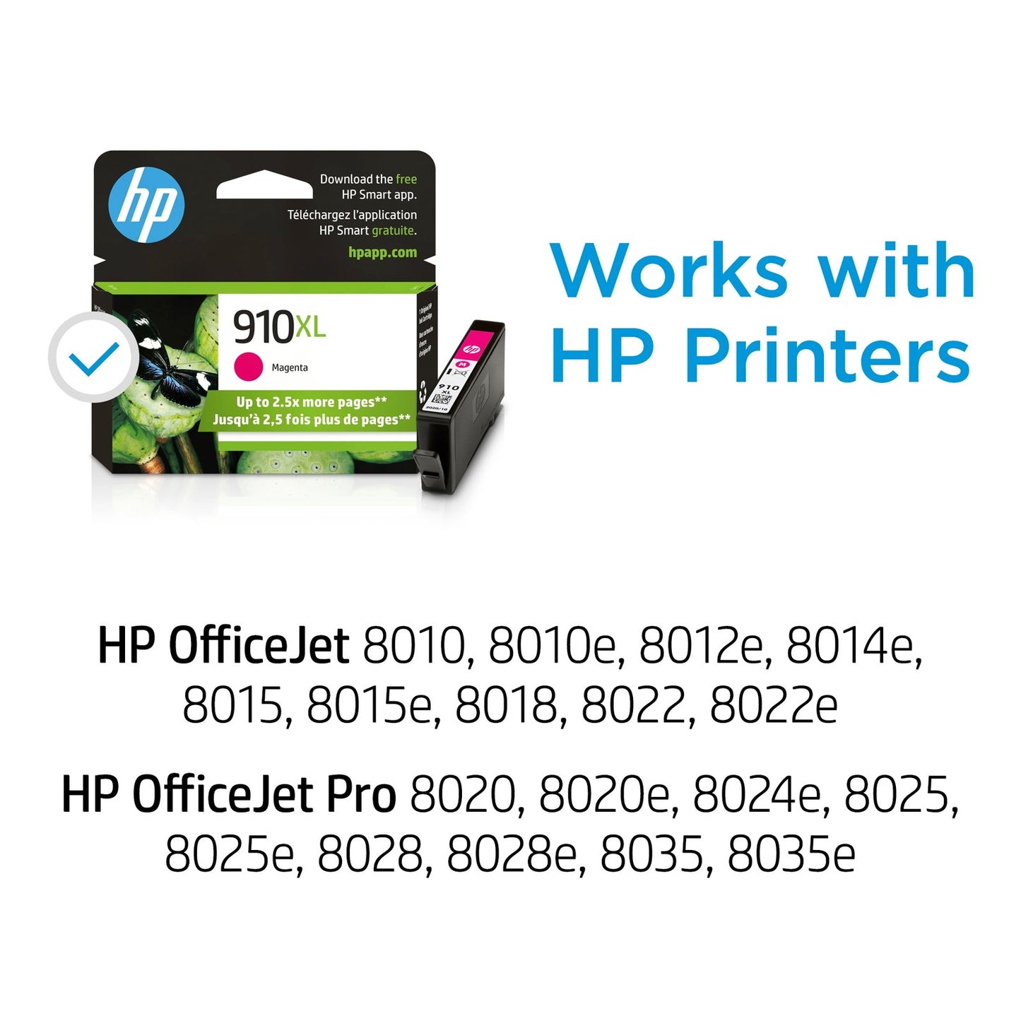 HP 910XL High Yield Magenta Original Ink Cartridge, ~825 pages, 3YL63AN#140