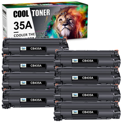 8PK Black CB435A 35A Toner Compatible With HP LaserJet P1005 P1006 P1008 P1009