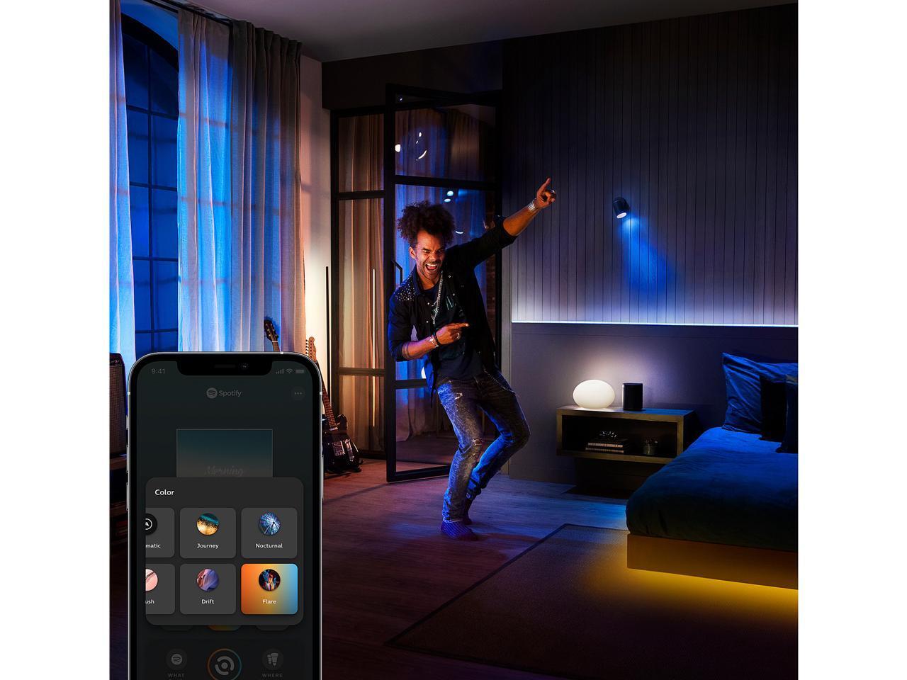 Philips Hue Play White & Color Smart Light, 2 Pack Base kit, Hub Required/Power